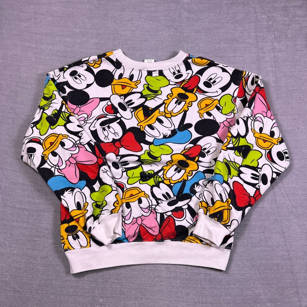 Disney‎ Mickey and Friends All Over Print Crewneck Sweatshirt Kids S(3-5) White